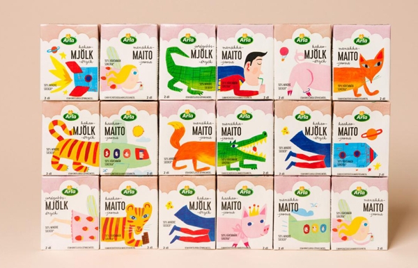 這款牛奶飲料包裝俏皮的都要從貨架上跳出來了！