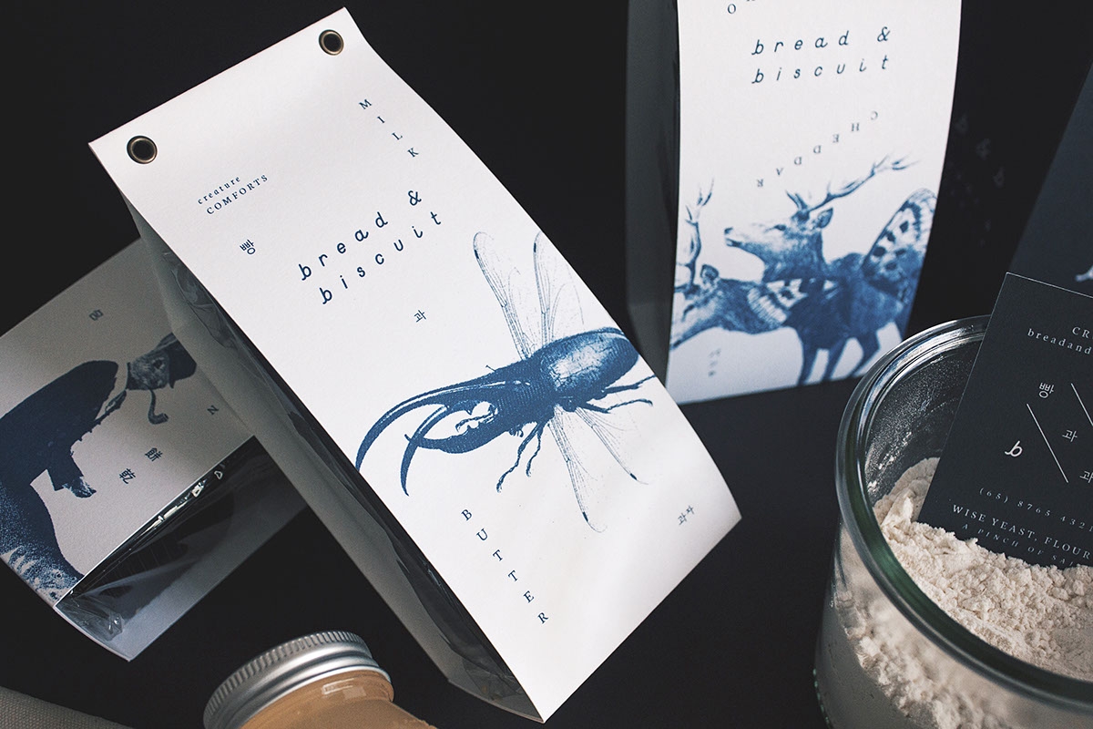 概念化早餐，面包與餅干食品飲料包裝設(shè)計(jì)