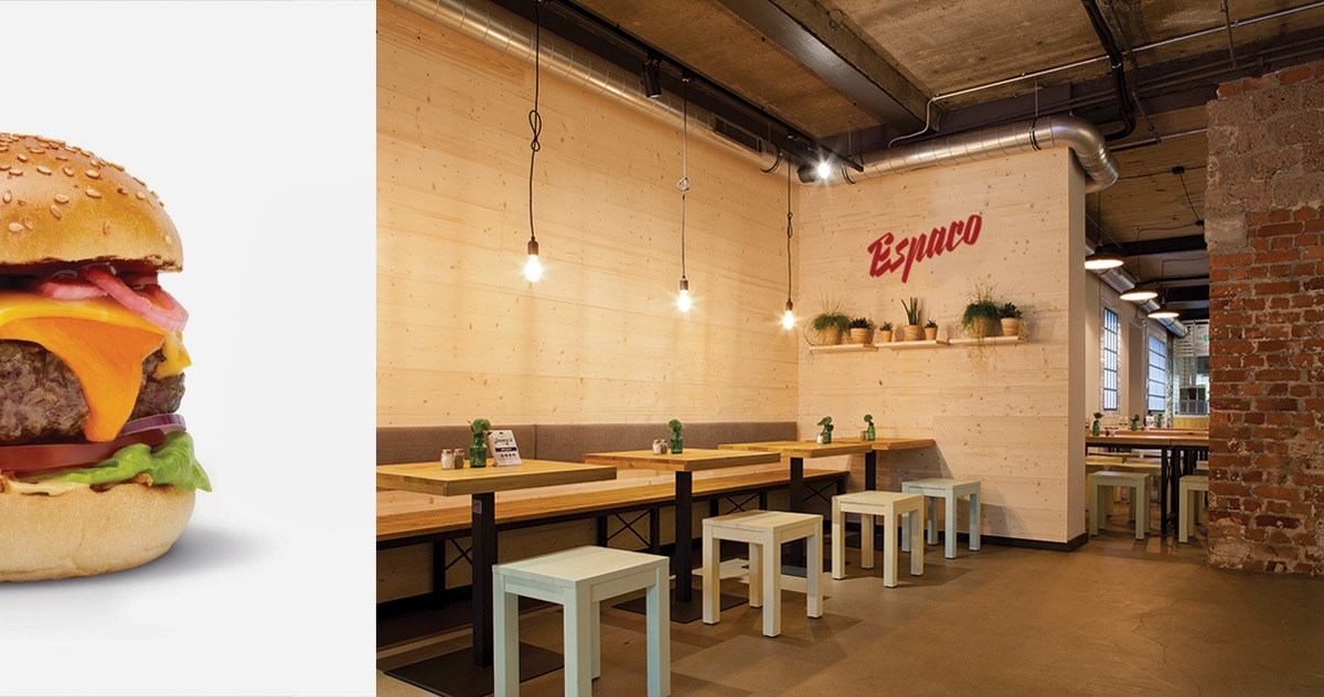 Espaco漢堡、薯條和飲料西餐店品牌包裝設(shè)計