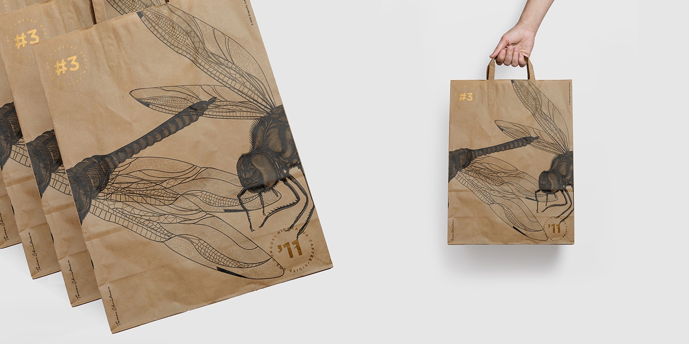 大自然的奇跡，蜻蜓主題的咖啡品牌包裝設計