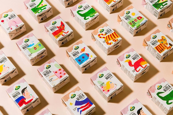 這款牛奶飲料包裝俏皮的都要從貨架上跳出來了！